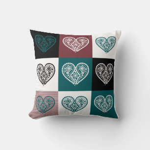 Coussin en forme de coeur floral