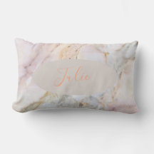 Coussin en marbre gris or Rose personnalisé