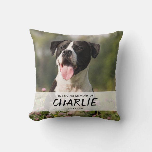 Coussin En Mémoire Affectueuse de Photo de Nom Personnalis (Recto)
