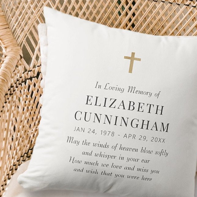 Coussin En Mémoire Amoureuse Mémorial Croix simple moderne (Créateur téléchargé)