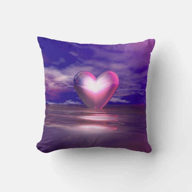 Coussin En mer du coeur rose (Recto)
