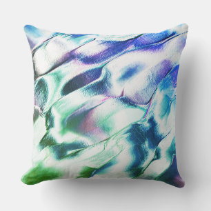 Coussin En métal mat, vert à bleu