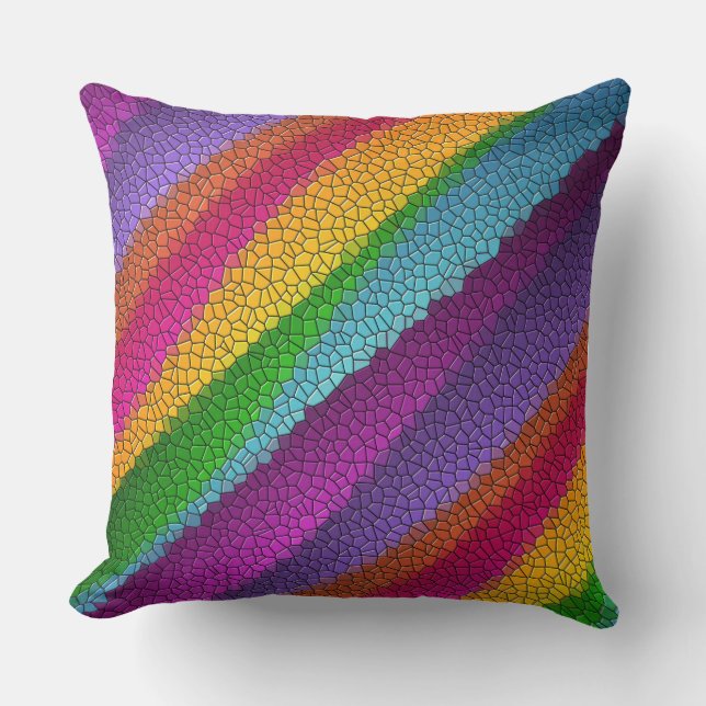 coussin en mosaïque arc-en-ciel (Recto)