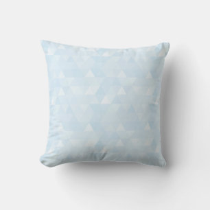 Coussin en mosaïque du triangle bleu Pastel