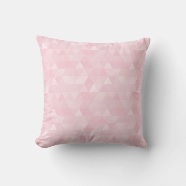 Coussin en mosaïque du triangle rose Pastel (Recto)