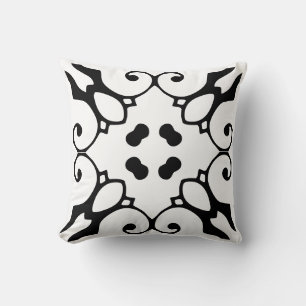coussin en mosaïque espagnole noir et blanc