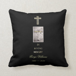 Coussin En photo croisée d'or de typographie affectueuse