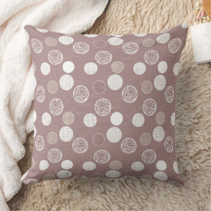 Coussin En pois abstrait délicat beige