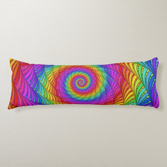 Coussin en spirale de corps d'arc-en-ciel (Devant)
