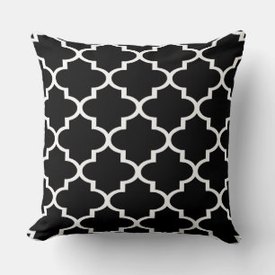 Coussin en treillis blanc noir