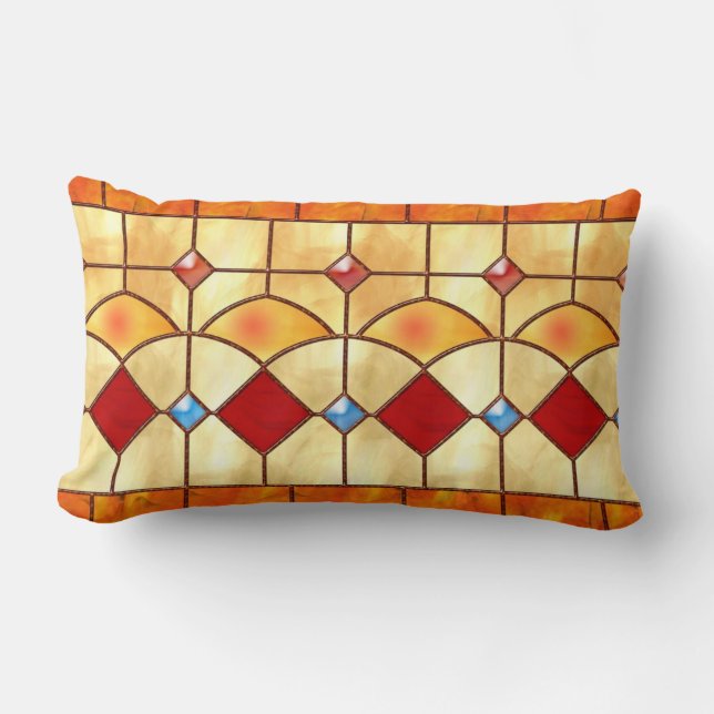 Coussin en verre souillé de faux de Tiffany de (Recto)