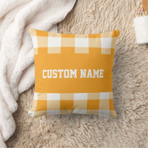Coussin en vichy Motif Et Nom Personnalisé Jeu D'Oreiller