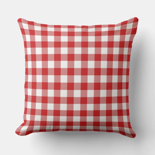 Coussin En vichy rouge et blanc (Recto)