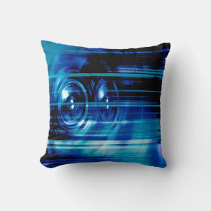 Coussin Enceintes musicales bleues