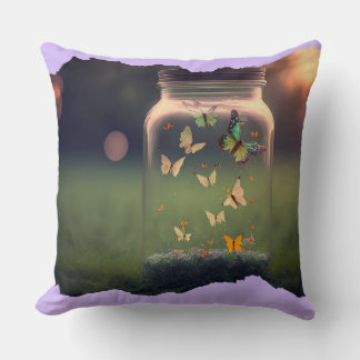 Coussin Enchanted Butterfly Jar at Sunset | Cottagecore