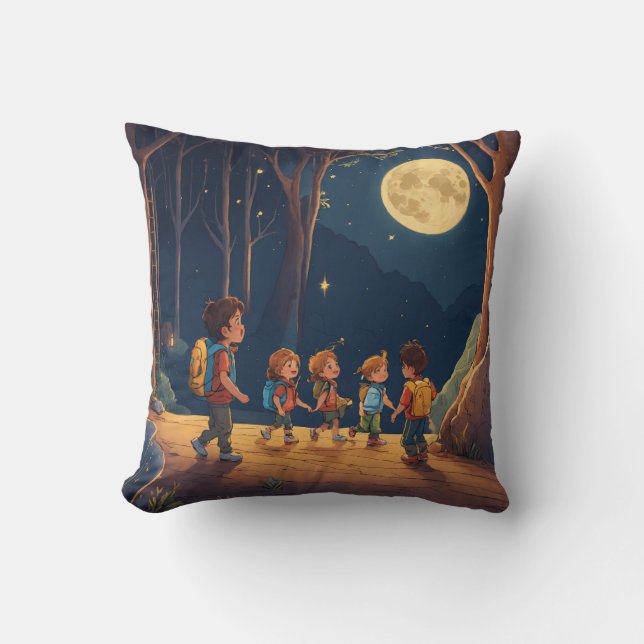 Coussin "Enchantement Lune : Feu De Forêt" (Recto)