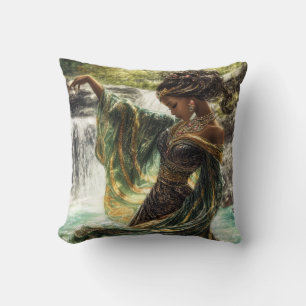 Coussin Enchanter la déesse par une cascade magique
