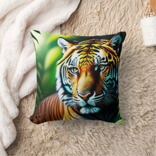 Coussin Enchanter Le Tigre De La Jungle - Fierce Et Gratui