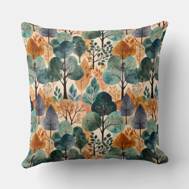 Coussin Enchanter les arbres d'automne (Verso)