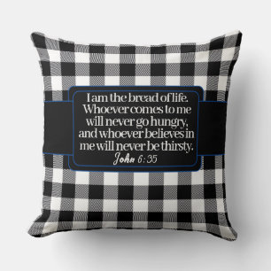 Coussin Encourageant Verset Biblique, Noir Et Blanc Plaid