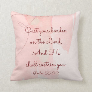 Coussin Encouragement inspirationnel Bible Verse Psaume 55