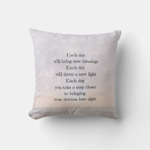 Coussin Encouragement inspirationnel Poème Art
