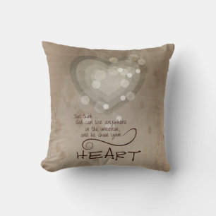 Coussin Encouragement Religieux du Cœur, Grunge