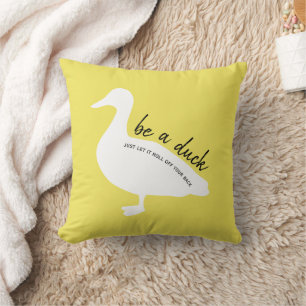 Coussin Encouragez-vous à être un canard jaune