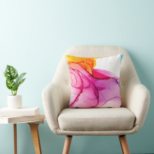 Coussin Encre d'alcool moderne marbré