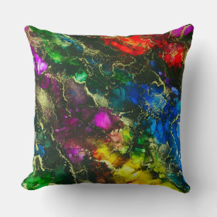 Coussin Encre d'alcool psychédélique Peinture Abstraite