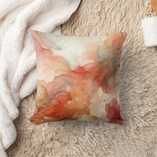 Coussin encre d'alcool rouge et orange