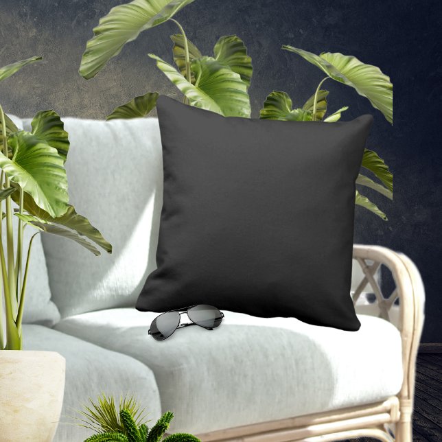 Coussin Encre Jet Noir Solide Une Couleur Monochromatique (Créateur téléchargé)