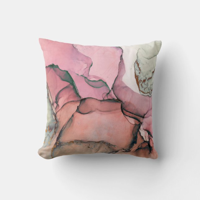 Coussin Encre, peinture, abstraite. Fermeture du tableau.  (Recto)