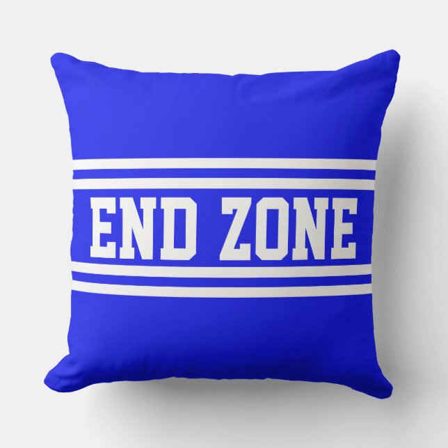 Coussin END ZONE Royal Blue Athletic White Racing Stripes (Recto)