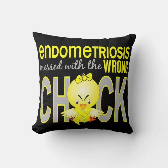 Coussin Endométriose salie avec le poussin faux (Recto)
