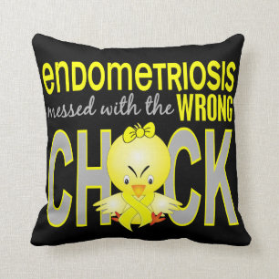 Coussin Endométriose salie avec le poussin faux