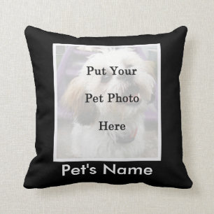 Coussin Endroit de carreau pour votre photo et nom