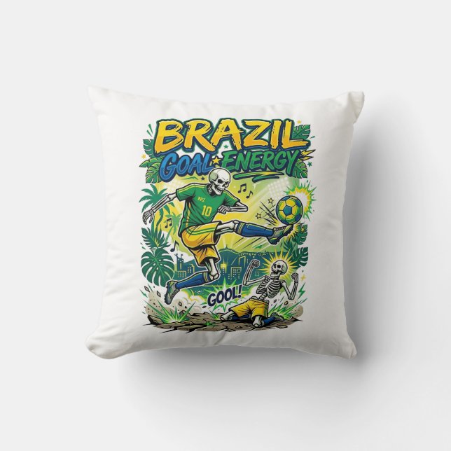 Coussin Énergie de but Brésil Skeleton Striker Nations Cre (Recto)