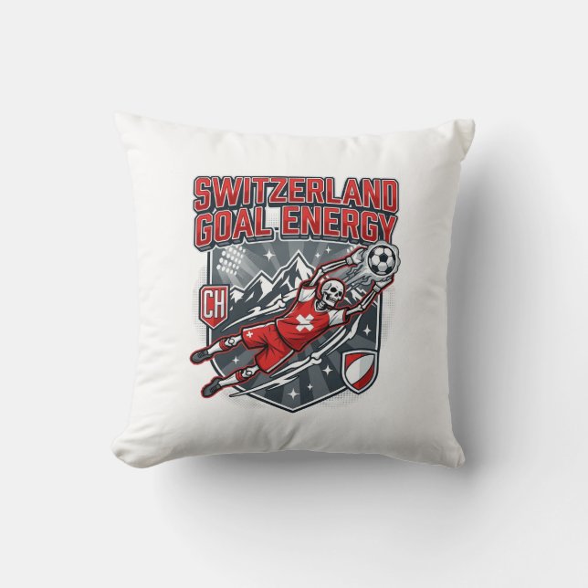 Coussin Énergie de but de Suisse Squelette Attaquant Natio (Recto)