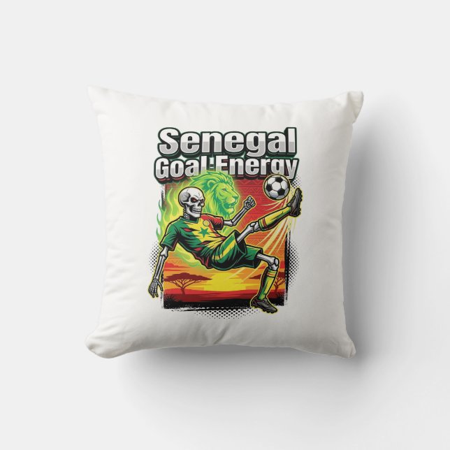 Coussin Énergie de but Sénégal Skeleton Striker Nations Cr (Recto)