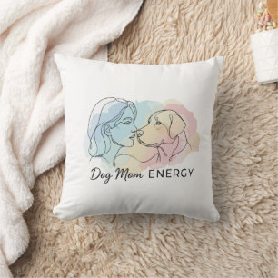Coussin Énergie de maman de chien en ligne d'art moderne a