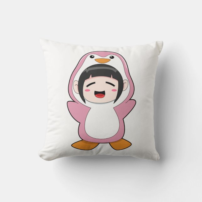 Coussin Enfant avec costume de pingouin (Recto)