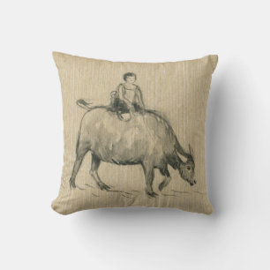 Coussin Enfant Buffalo d'eau Chinois Ox Année 2021 Sq Cous