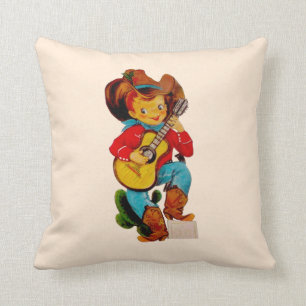 Coussin Enfant chanteur de cowboy