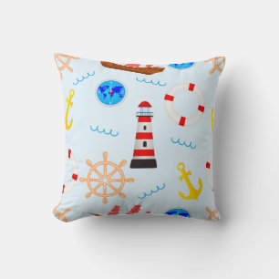 Coussin enfant lumineux avec motif marin