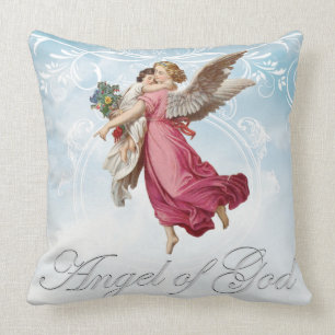 Coussin Enfant religieux vintage avec la prière d'ange