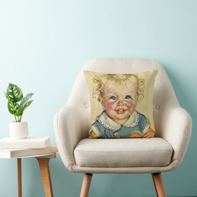 Coussin Enfant scandinave blond mignon vintage avec boucle (Chaise)