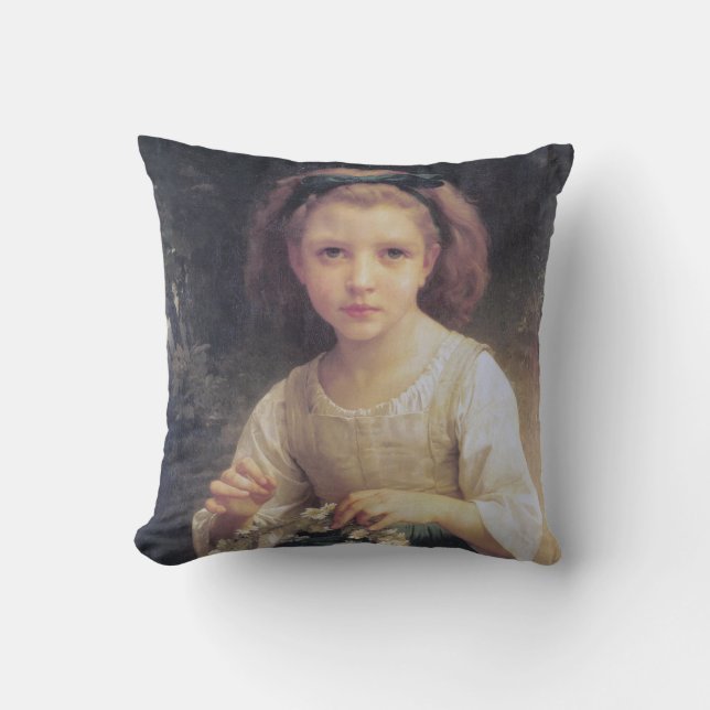 Coussin Enfant tressant une couronne, Bouguereau (Recto)