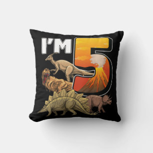 Coussin Enfants 5 ans dinosaures anniversaire 5e partie pa