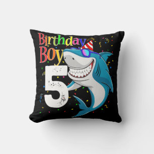 Coussin Enfants 5Anniversaire Garçon requin Jaw-Quelques c
